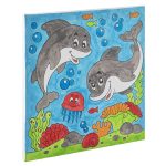 Delfinek - gyerek számos kifestő (30x30 cm)