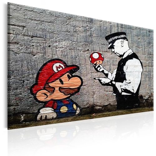 Mario és zsaru, Banksy 120x80 - vászonkép