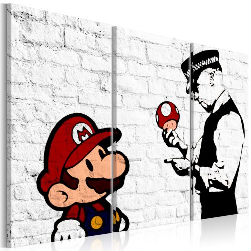 Mario Bros (Banksy) 90x60 - vászonkép