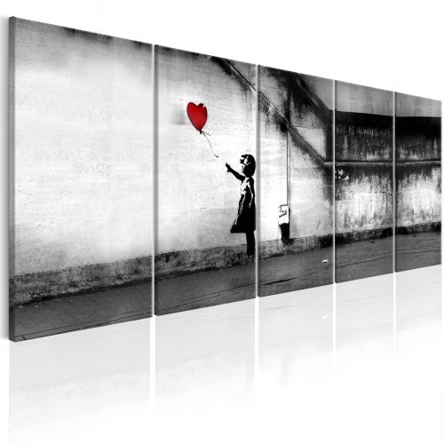 Banksy: Runaway Balloon 100x40 - vászonkép