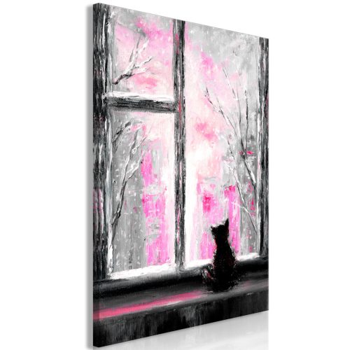 Longing Kitty (1 rész) Függőleges Pink 80x120 - vászonkép