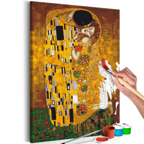 Klimt: A csók 40x60 - Számos kifestő keretre feszítve