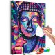 Buddha őrült színei 40x60 - Számos kifestő keretre feszítve