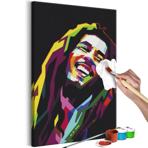 Bob Marley 40x60 - Számos kifestő keretre feszítve