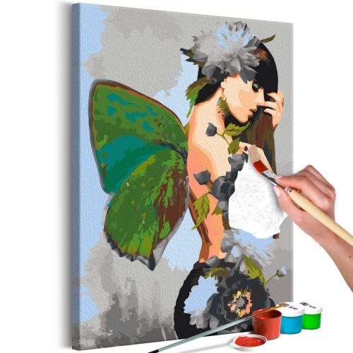 Butterfly Woman 40x60 - Számos kifestő keretre feszítve