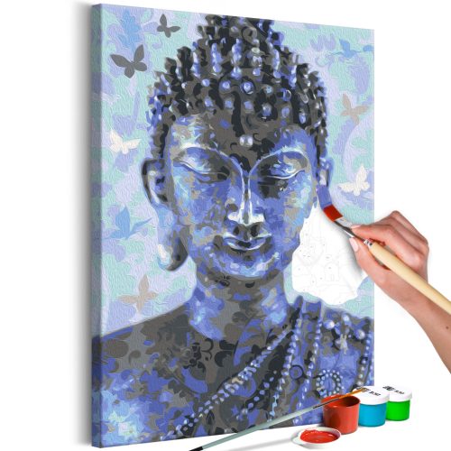 Buddha és pillangók 40x60 - Számos kifestő keretre feszítve