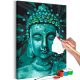 Smaragd Buddha 40x60 - Számos kifestő keretre feszítve