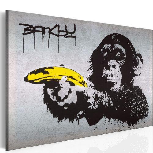 Állj, vagy lő a majom! (Banksy) 90x60 - vászonkép