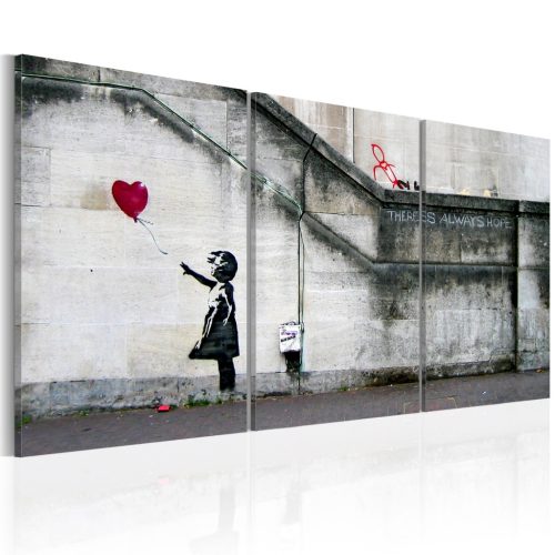 Mindig van remény (Banksy) - triptichon 120x60 - vászonkép