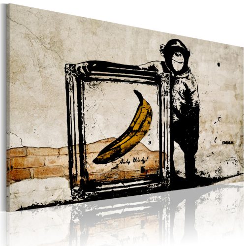 Banksy ihlette - szépia 90x60 - vászonkép