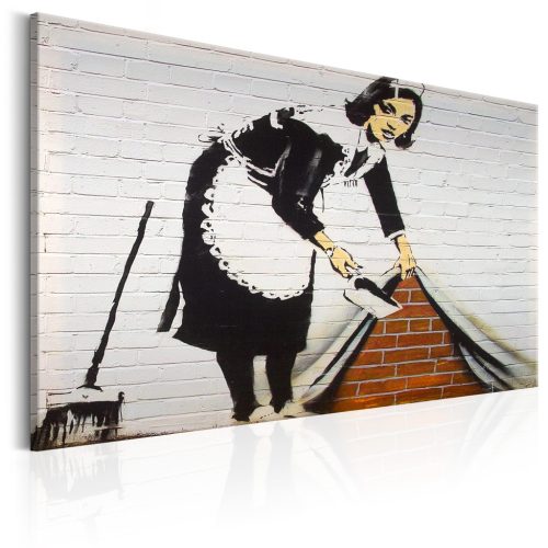 Banksy szobalány Londonban 90x60 - vászonkép