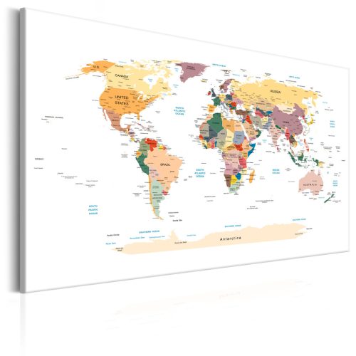 Világtérkép: Utazás a világ körül 90x60 - vászonkép