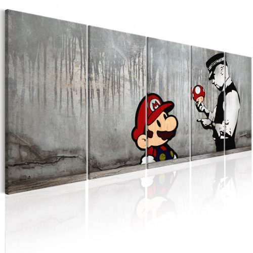 Mario Bros betonon 225x90 - vászonkép