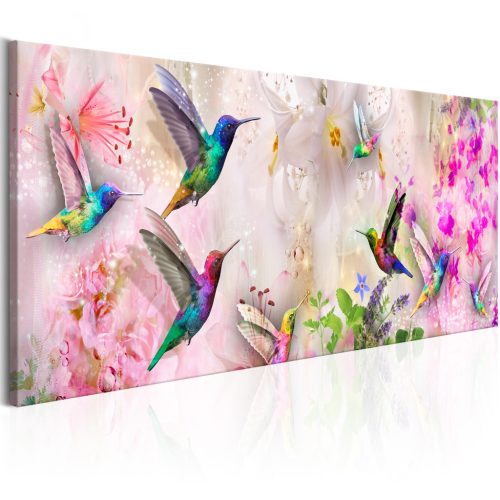 Színes kolibri (1 rész) Keskeny 150x50 - vászonkép