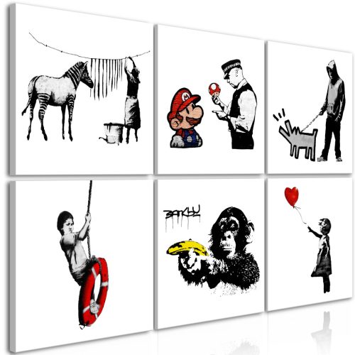 Banksy stílus (6 rész) 120x80 - vászonkép