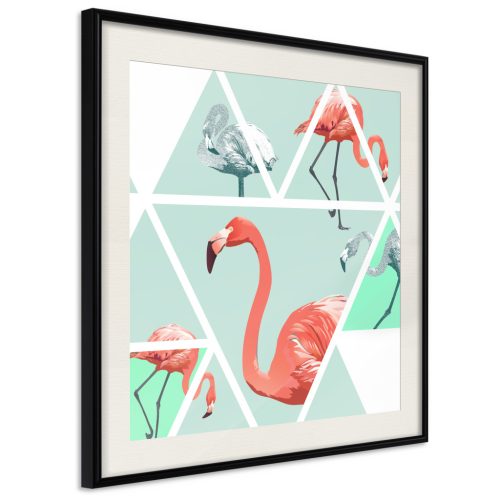 Geometrikus flamingók - négyzet [plakát] 50x50 - Plakát