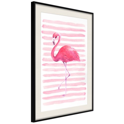 Flamingó és csíkok [Poszter] 30x45 - Plakát