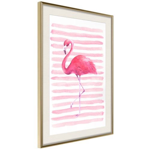 Flamingó és csíkok [Poszter] 30x45 - Plakát