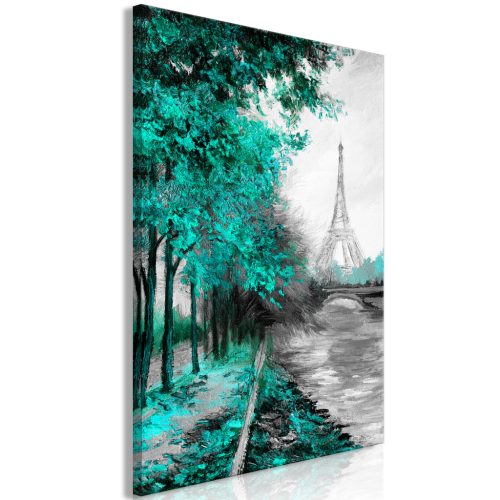 Paris Channel (1 rész) függőleges zöld 40x60 - vászonkép