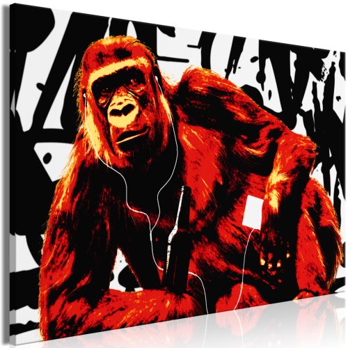 Pop Art Monkey (1 rész) Keskeny piros 30x20 - vászonkép