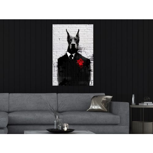 Doberman öltönyben (1 rész) Függőleges 40x60 - vászonkép