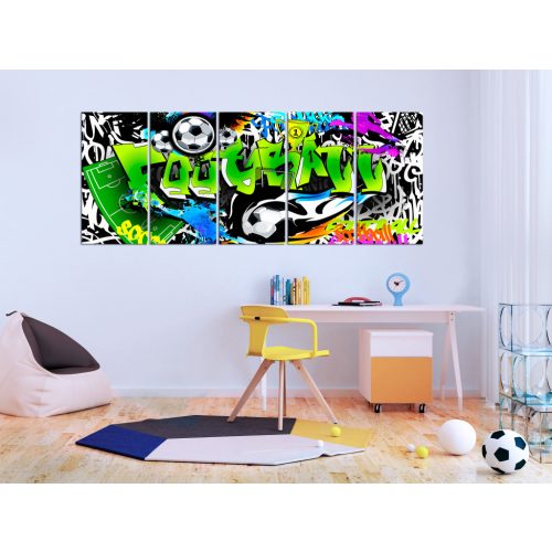 Futball Graffiti (5 részes) Keskeny 100x40 - vászonkép