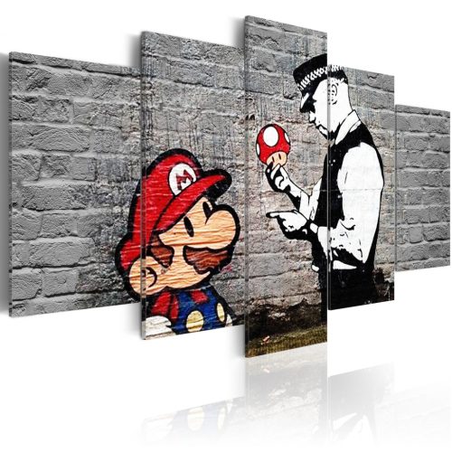 Super Mario Mushroom Cop (Banksy) 225x112,5 - vászonkép