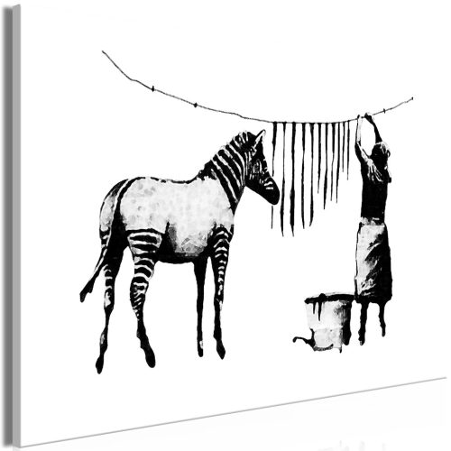 Banksy: Mosó Zebra (1 rész) Széles 90x60 - vászonkép