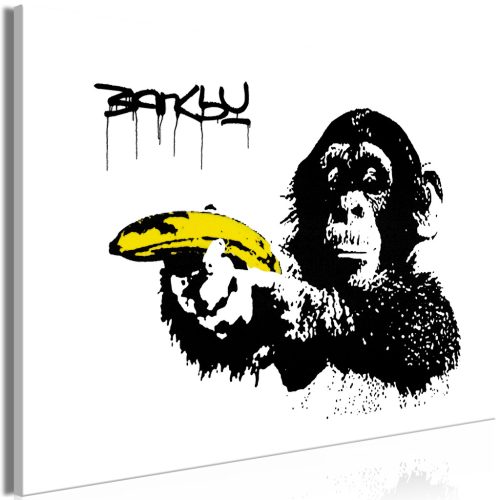 Banksy: Majom banánnal (1 rész) Széles 30x20 - vászonkép