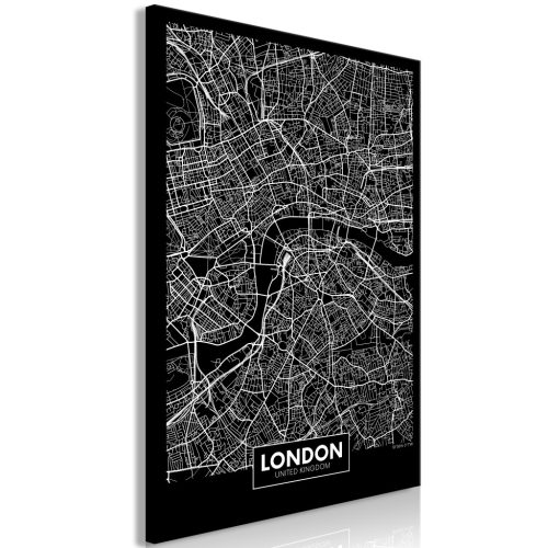 London sötét térképe (1 rész) függőleges 40x60 - vászonkép