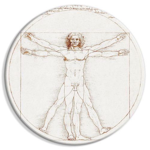 Vitruvius Man – Leonardo Da Vinci – Rajz egy férfi testének arányairól 40x40 - Kerek vászon kép