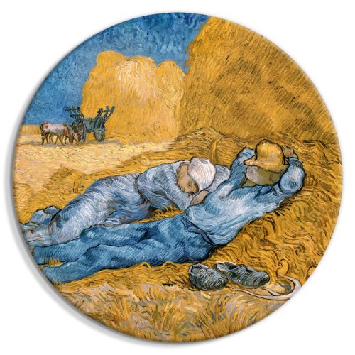 Délben: Pihenés a munkából (Vincent Van Gogh) 40x40 - Kerek vászon kép