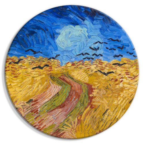 Búzamező varjakkal, Vincent Van Gogh – Nyári vidéki táj 40x40 - Kerek vászon kép