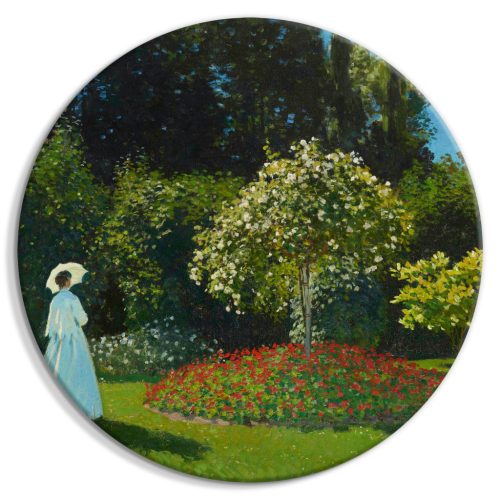 Nő a kertben – Claude Monet – A növényzet tája tavasszal 40x40 - Kerek vászon kép