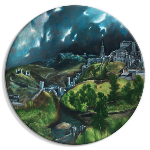 Kilátás Toledo (El Greco) 40x40 - Kerek vászon kép