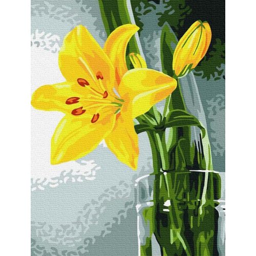 Sárga liliom - Számos kifestő keretre feszítve (30x40 cm)
