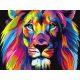 Színes oroszlán - Számfestő keretre feszítve (30x40 cm)