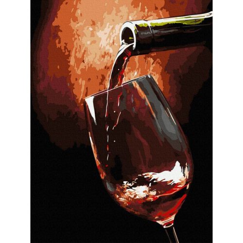 Pohár bor - számfestő készlet, keretre feszítve ( 30x40 cm )