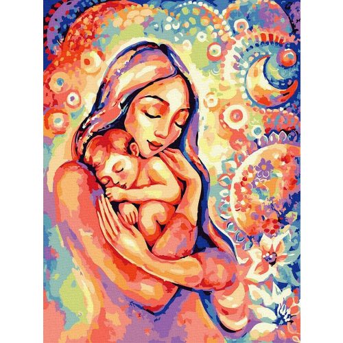 Anyai szeretet - Számos kifestő keretre feszítve (30x40 cm)