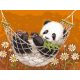 Függő panda - Számos kifestő keretre feszítve