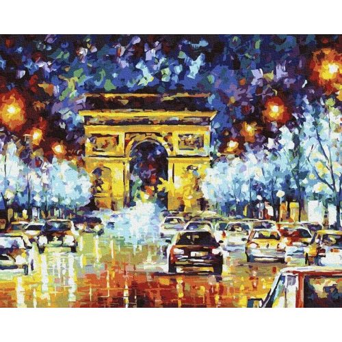 Este Párizsban - Számos kifestő keretre feszítve (40x50 cm)