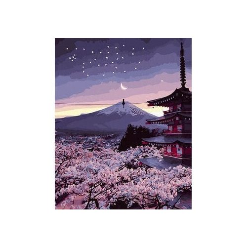 Tavaszi japán éjszakák - Számos kifestő keretre feszítve (40x50 cm)