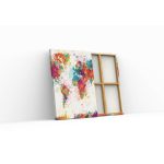 Színes világtérkép - Számos kifestő keretre feszítve (40x50 cm)