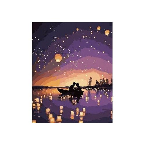 Romantikus fények - Számos kifestő keretre feszítve (40x50 cm)