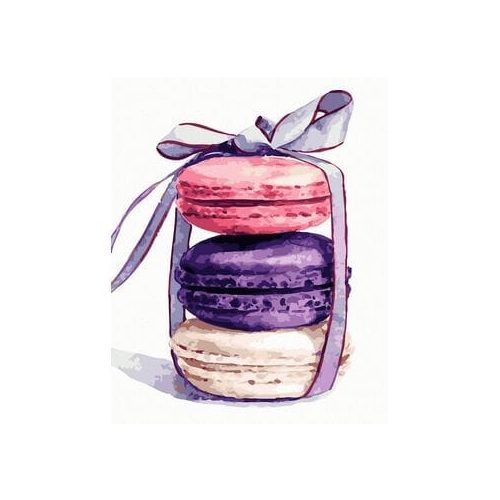 Macaron - Számos kifestő keretre feszítve (40x50 cm)