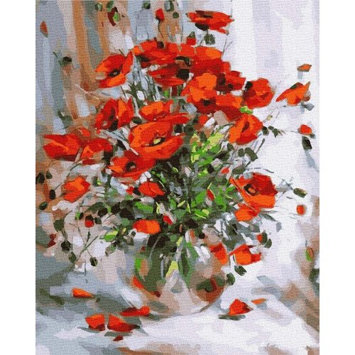 Vörös pipacsok - Számos kifestő keretre feszítve (40x50 cm)
