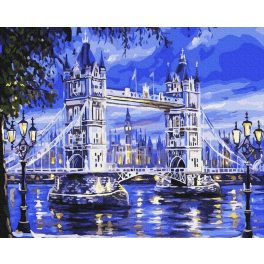   London a holdfényben - Számos kifestő keretre feszítve (40x50 cm)