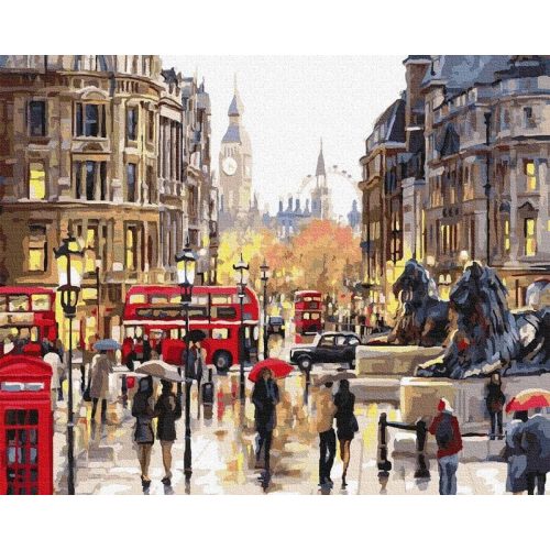 London élénk színei - Számos kifestő keretre feszítve (40x50 cm)