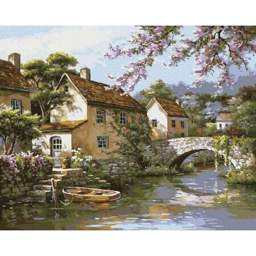 Virágzó móló - Számos kifestő keretre feszítve (40x50 cm)