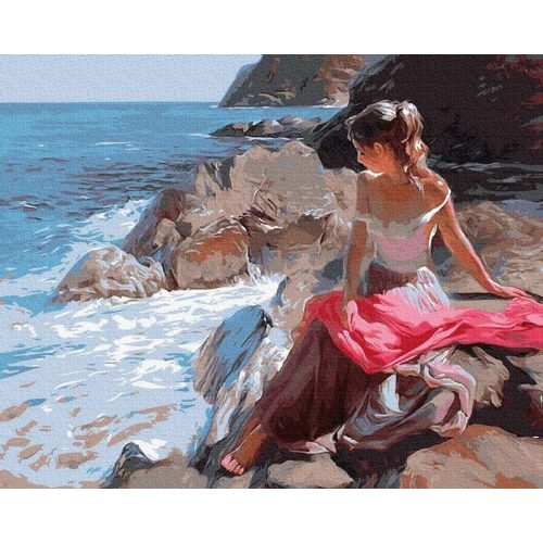 Part menti hullámok - Számos kifestő keretre feszítve (40x50 cm)